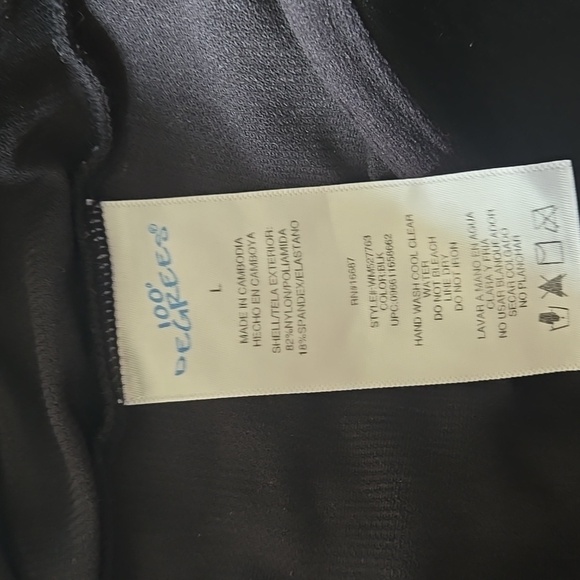 **FREE** Solid Black One Piece Bathing Suit Swimsuit L - Picture 9 of 11